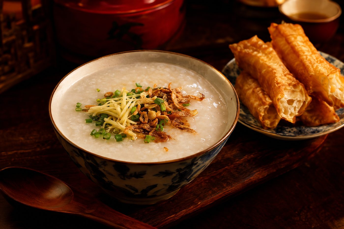 Bowl of slow-cooked congee